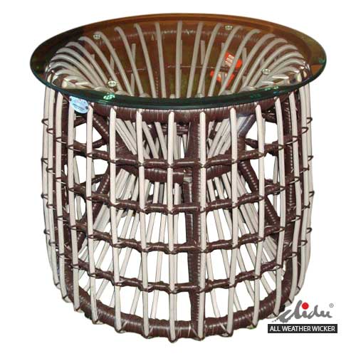 side table round wicker outdoor furniture kudeta