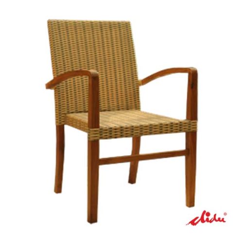 patio chair stacking teak arm seat
