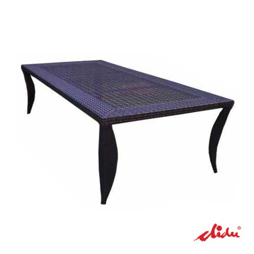 rectangular dining table wicker patio furniture Atlantic wicker dining table for restaurant & dinner room Atlantic 2