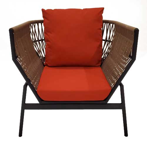 Wicker sofa single seater couch patio furniture kecak