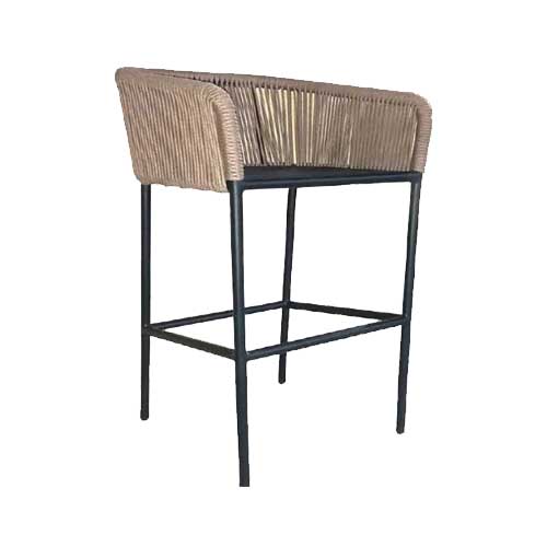 tall bar chair rope weaving seat for cafe & restaurant funston