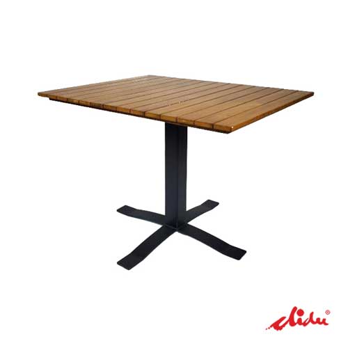wooden dining table single iron leg hakappe