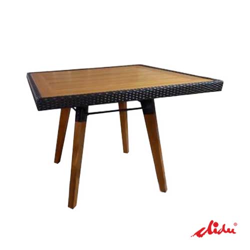 dining table wooden top wicker outdoor furniture moza