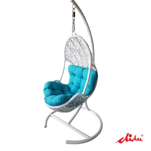Hanging patio chair for premium villa and resorts garden Henzel has a robust frame and weatherproof materials. Best choice for luxury hotels and resorts